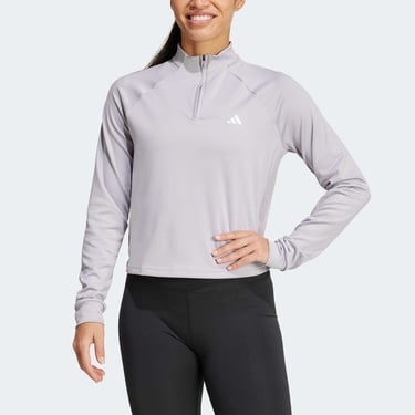  adidas Essentials 1/4 Zip Kadın Mor Sweatshirt