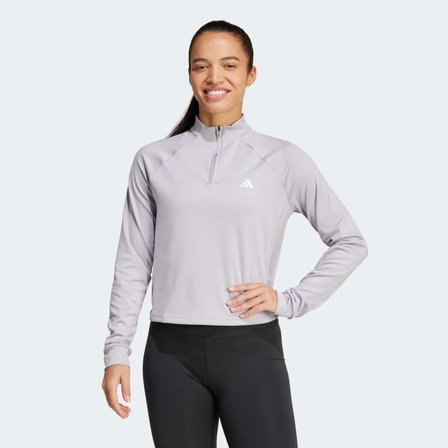  adidas Essentials 1/4 Zip Kadın Mor Sweatshirt