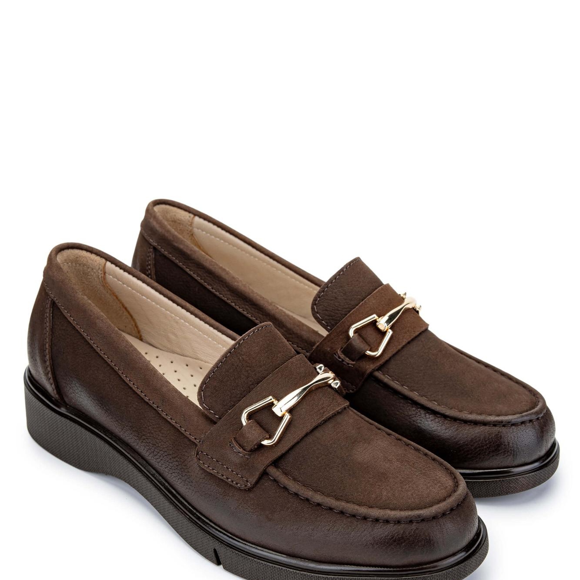 Tamer Tanca Kadın Hakiki Deri Kahverengi Nubuk Loafer Ayakkabı