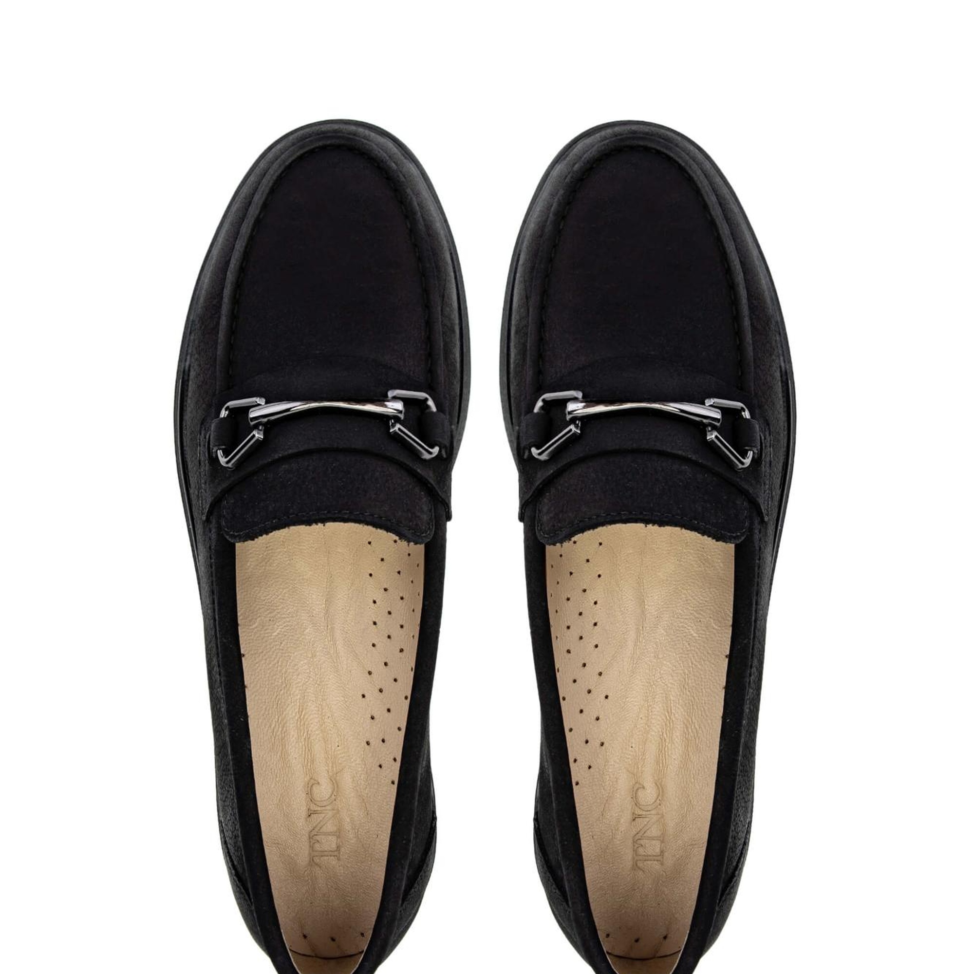 Tamer Tanca Kadın Hakiki Deri Siyah Nubuk Loafer Ayakkabı