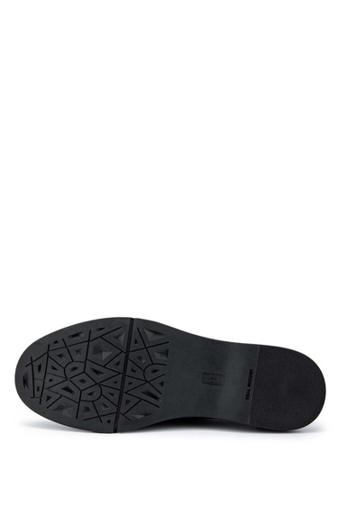  Tamer Tanca Kadın Hakiki Deri Siyah Nubuk Loafer Ayakkabı