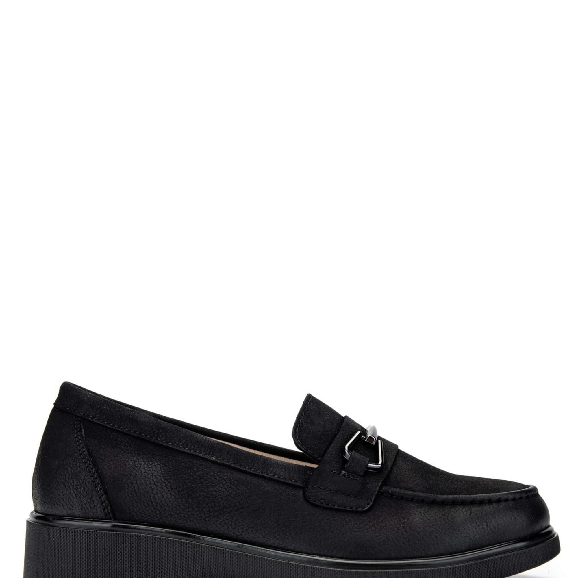 Tamer Tanca Kadın Hakiki Deri Siyah Nubuk Loafer Ayakkabı