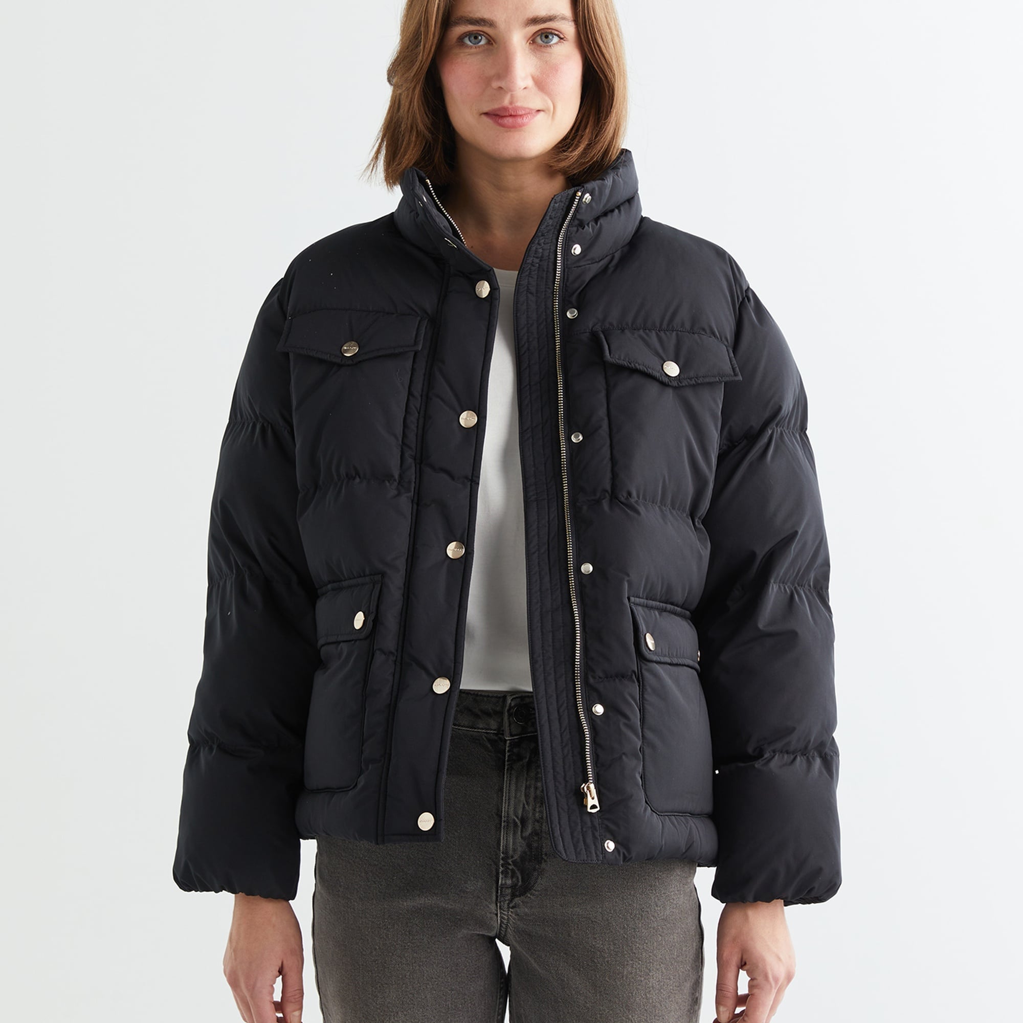 GANT Kadın Siyah Dik Yaka Mont