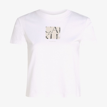  Calvin Klein Front Photo Graphic Baby Kadın Beyaz T-Shirt