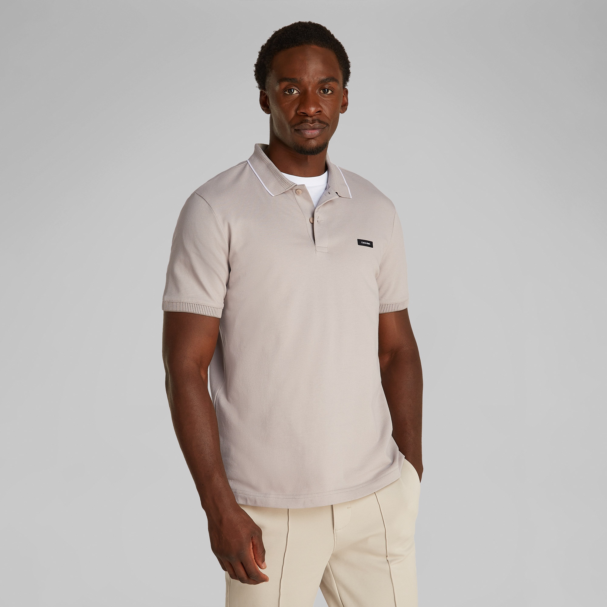 Calvin Klein Erkek Gri Polo