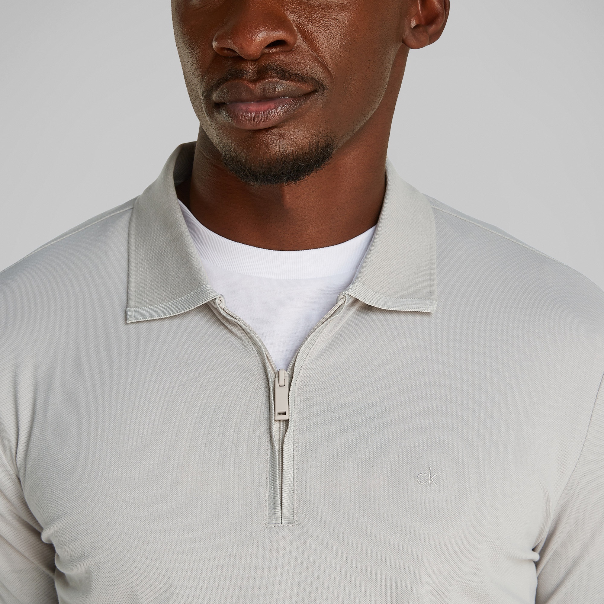 Calvin Klein Erkek Gri Polo