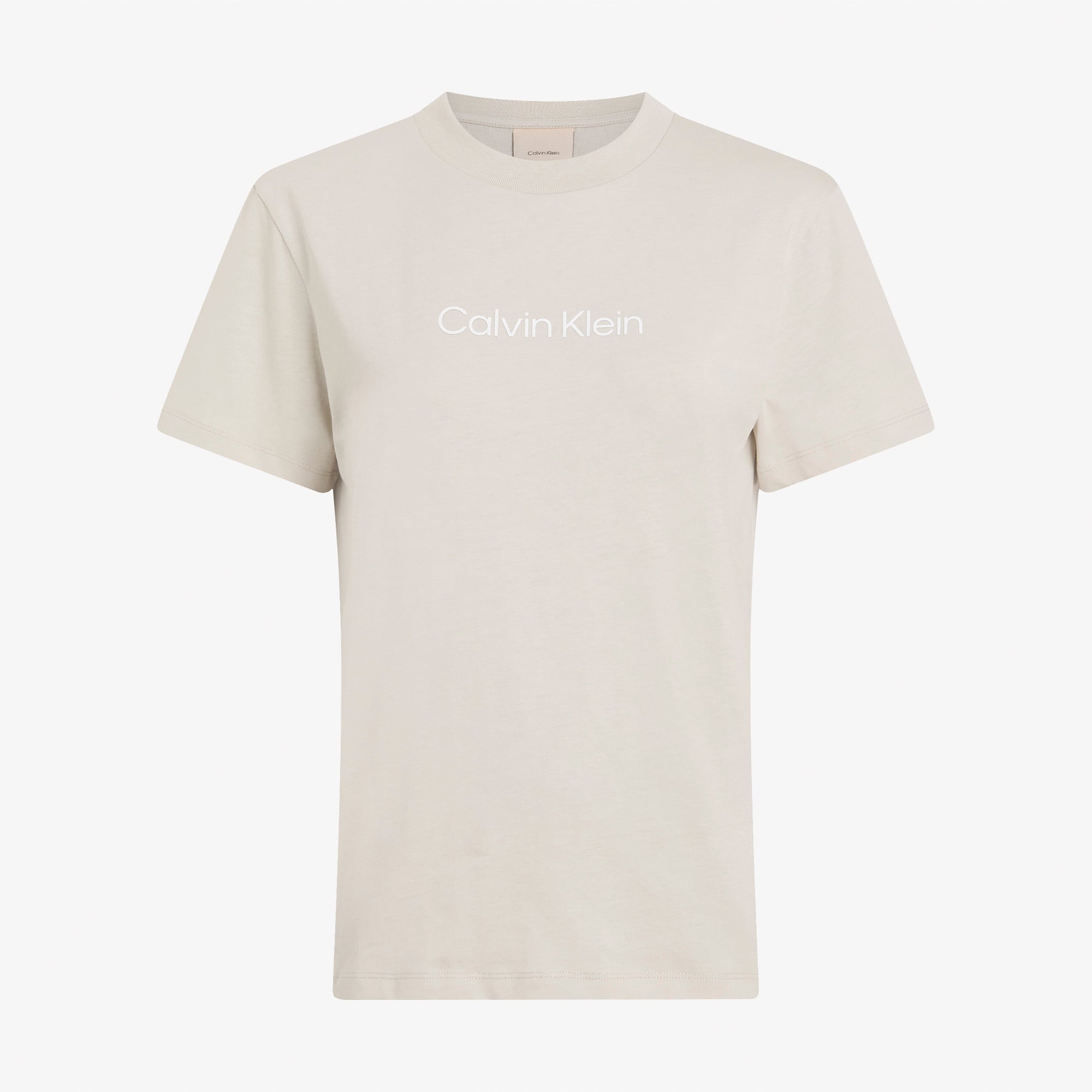 Calvin Klein Hero Logo Regular Kadın Bej T-Shirt