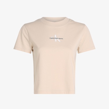  Calvin Klein Monologo Baby Kadın Bej T-Shirt