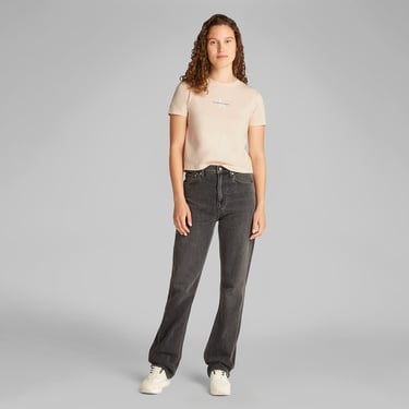  Calvin Klein Monologo Baby Kadın Bej T-Shirt