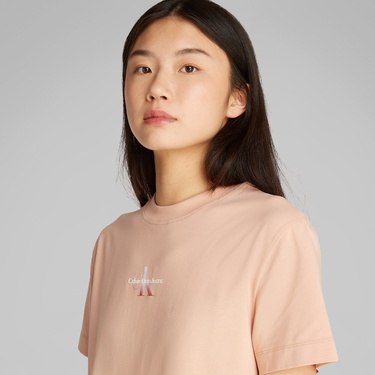 Calvin Klein Gradient Monologo Kadın Pembe Elbise
