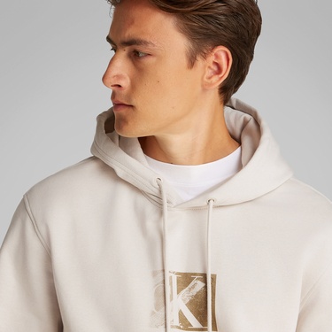  Calvin Klein Small Box Erkek Bej Sweatshirt