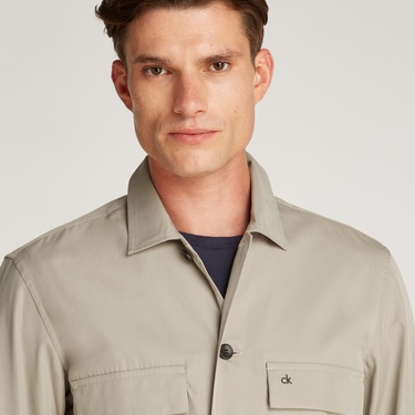  Calvin Klein Cotton Blend Over Erkek Bej Gömlek