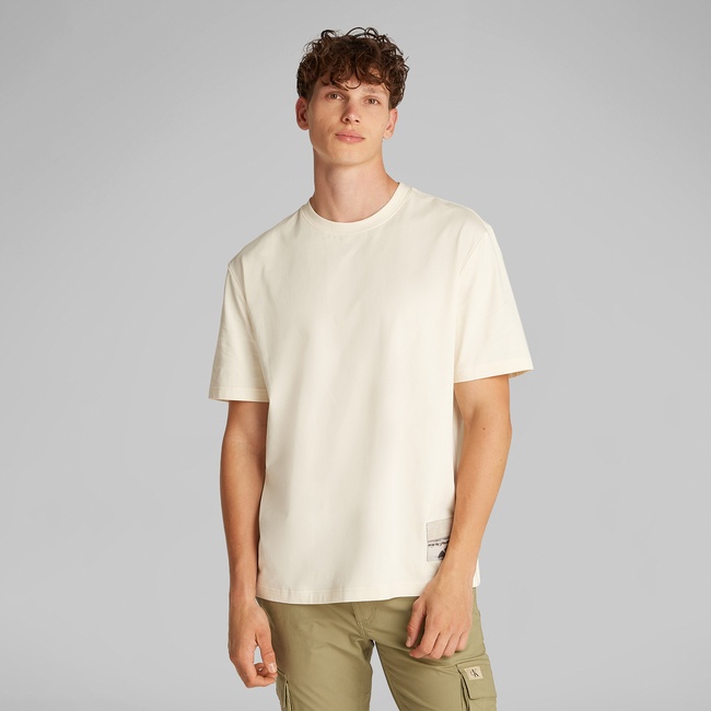  Calvin Klein Lenticular Shoreline Erkek Beyaz T-Shirt