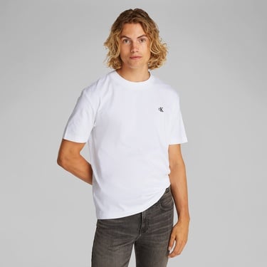  Calvin Klein Serif Font Graphic Erkek Beyaz T-Shirt