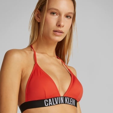  Calvin Klein Triangle-Rp Kadın Kırmızı Bikini Üstü