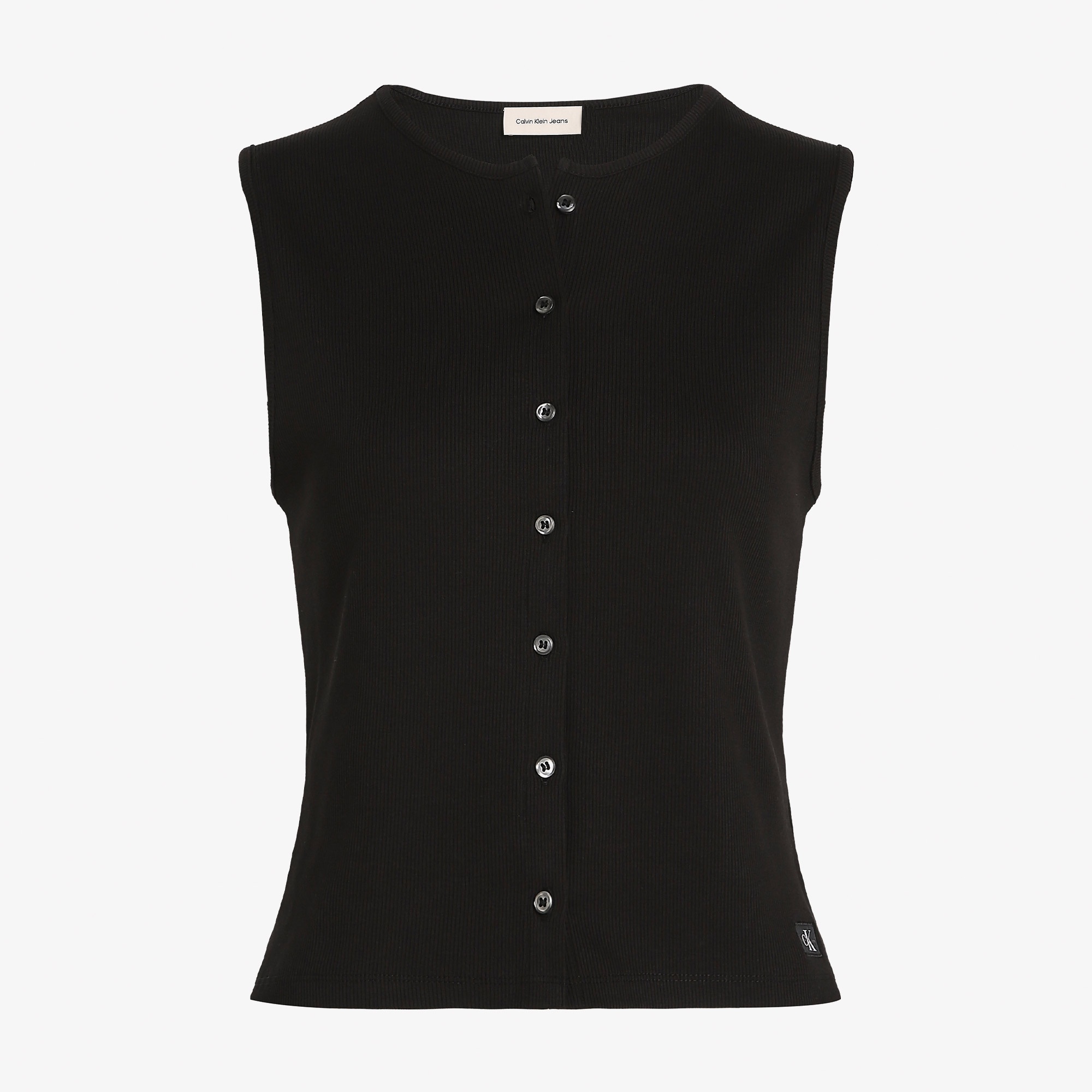 Calvin Klein Kadın Siyah Kolsuz T-Shirt