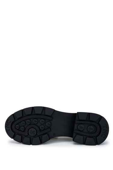  Tamer Tanca Kadın Hakiki Deri Bej Loafer Ayakkabı