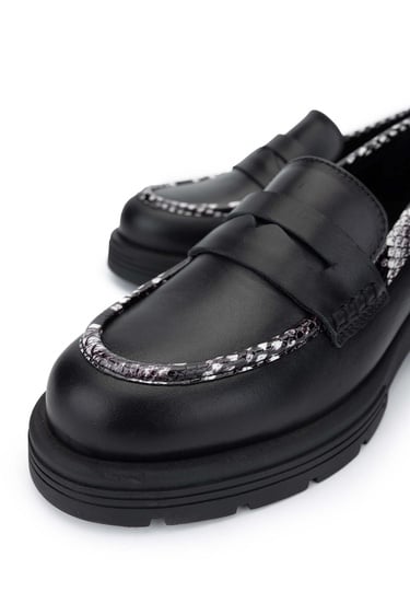  Tamer Tanca Kadın Hakiki Deri Siyah Loafer Ayakkabı