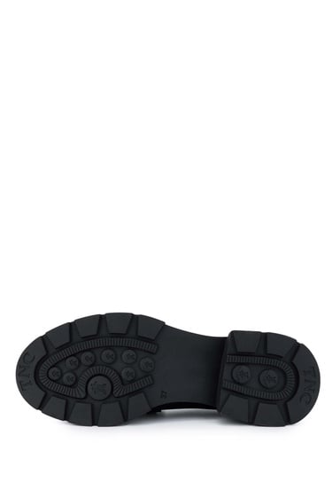  Tamer Tanca Kadın Hakiki Deri Siyah Loafer Ayakkabı