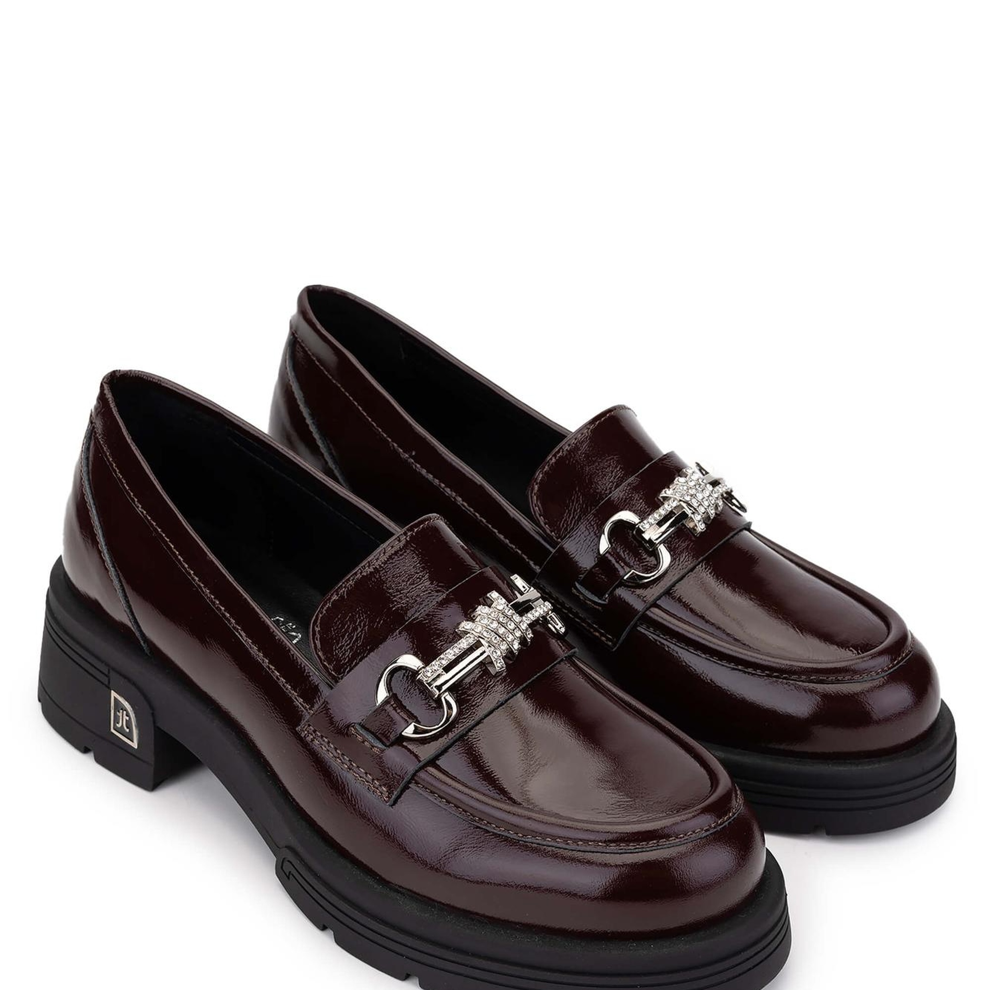 Tamer Tanca Kadın Hakiki Deri Bordo Rugan Loafer Ayakkabı