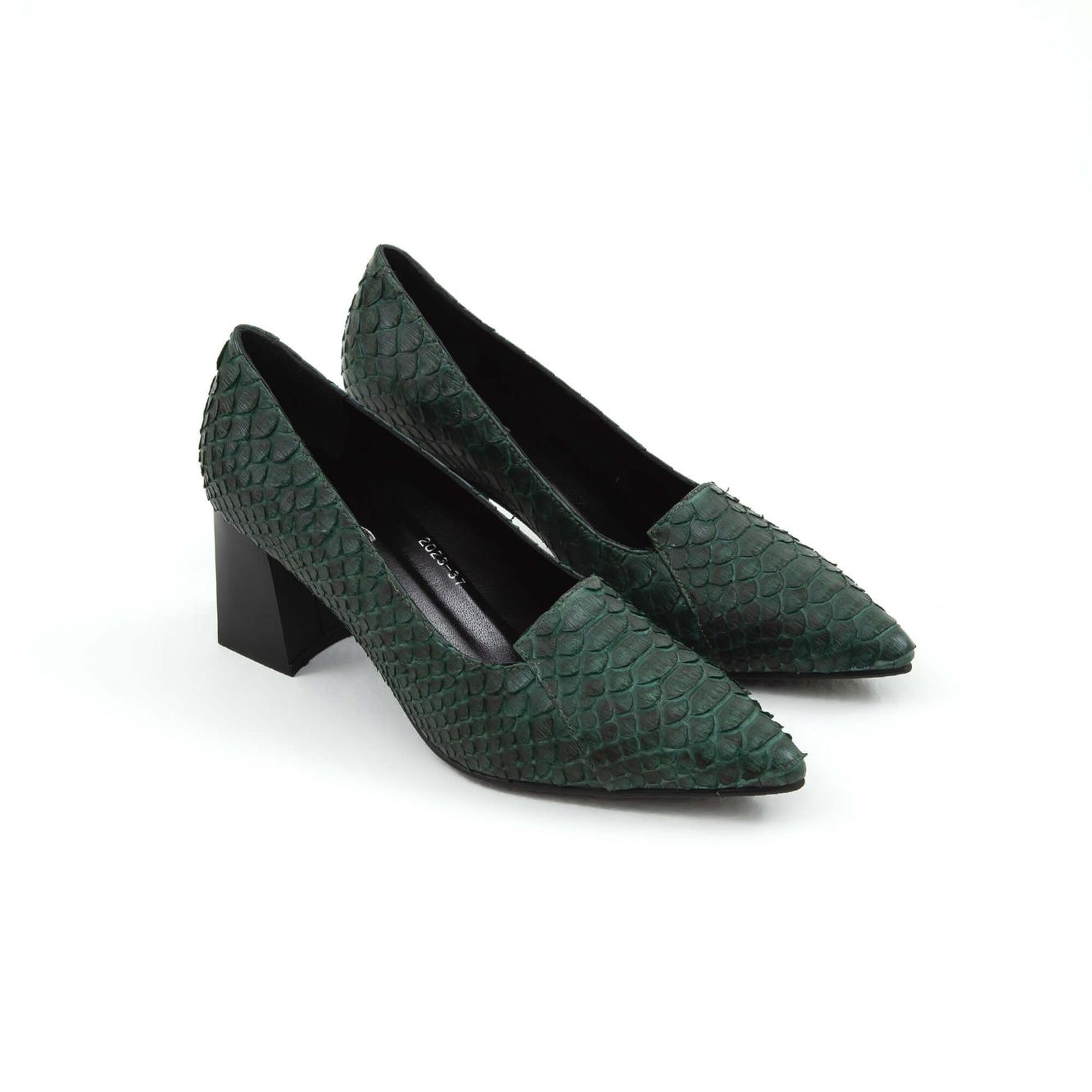 Tamer Tanca Kadın Hakiki Deri Yeşil Yılan Klasik Ayakkabı