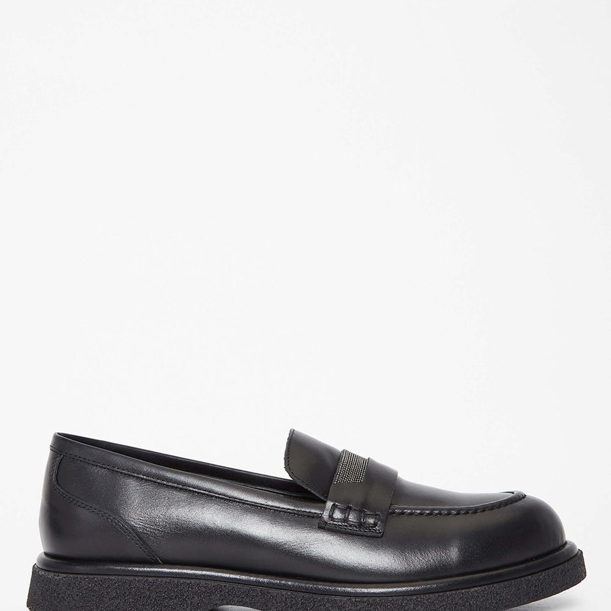 Tamer Tanca Kadın Hakiki Deri Siyah Deri Loafer Ayakkabı