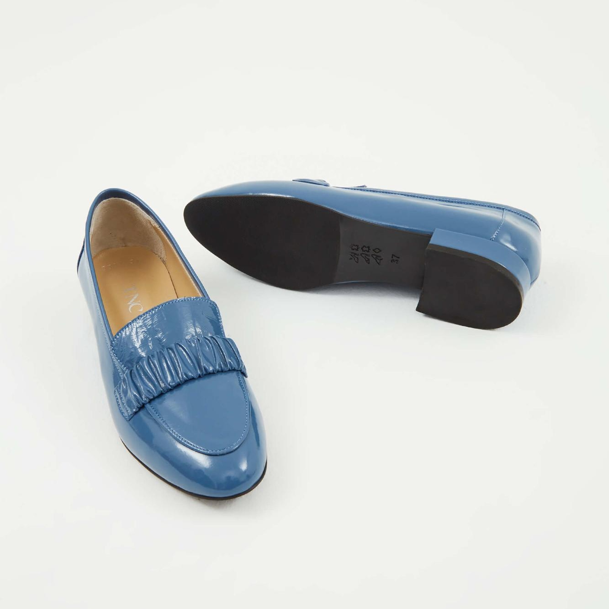 Tamer Tanca Kadın Hakiki Deri Mavi Makosen Ayakkabı