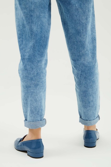  Tamer Tanca Kadın Hakiki Deri Mavi Makosen Ayakkabı