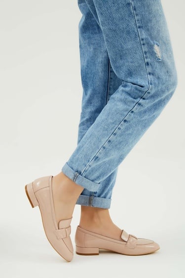  Tamer Tanca Kadın Hakiki Deri Bej Makosen Ayakkabı