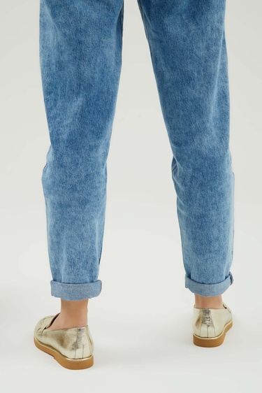  Tamer Tanca Kadın Hakiki Deri Altın Makosen Ayakkabı