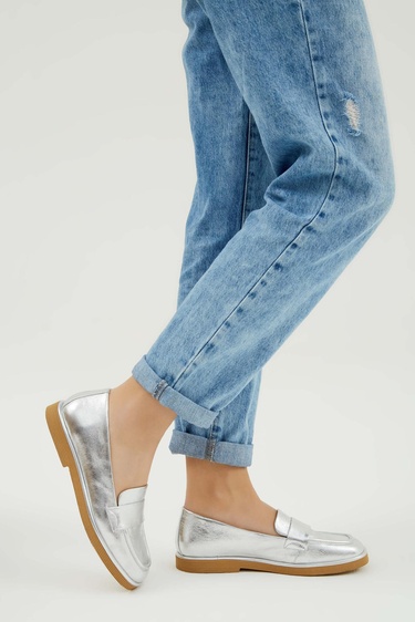  Tamer Tanca Kadın Hakiki Deri Lame Makosen Ayakkabı