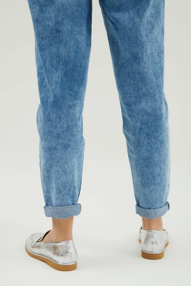  Tamer Tanca Kadın Hakiki Deri Lame Makosen Ayakkabı