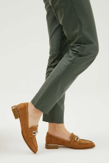  Tamer Tanca Kadın Hakiki Deri Kahverengi Makosen Ayakkabı