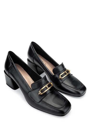  Tamer Tanca Kadın Hakiki Deri Siyah Deri Makosen Ayakkabı