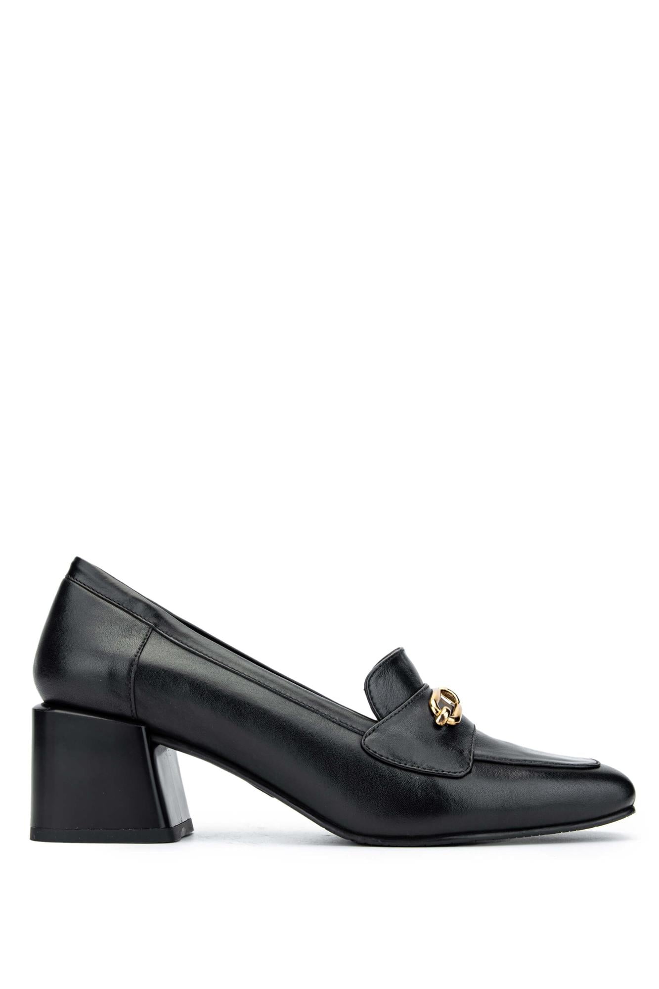  Tamer Tanca Kadın Hakiki Deri Siyah Deri Makosen Ayakkabı