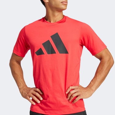  adidas Essentials Feelready Logo Erkek Kırmızı Antrenman T-Shirt