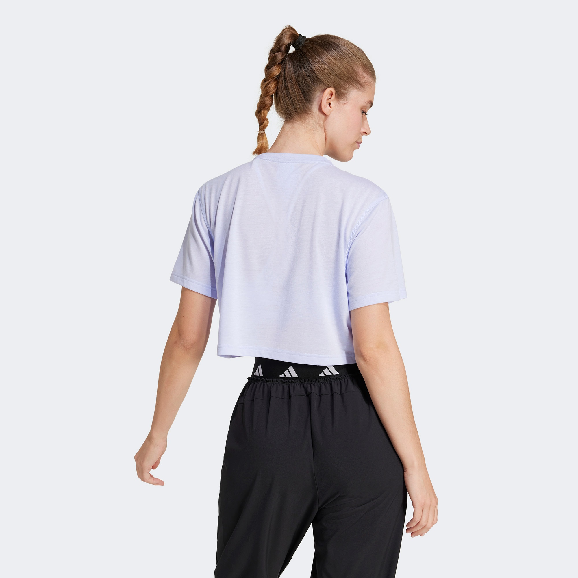 adidas Train Essentials Boxy Workout Kadın Mor Antrenman T-Shirt