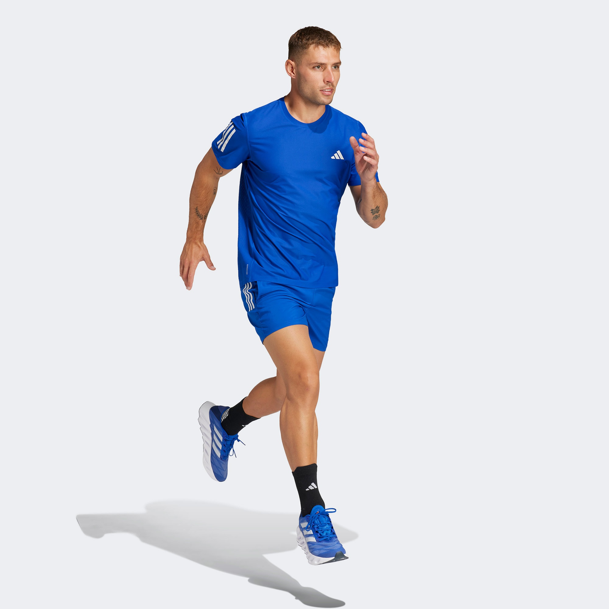 adidas Own The Run Erkek Mavi Koşu T-Shirt