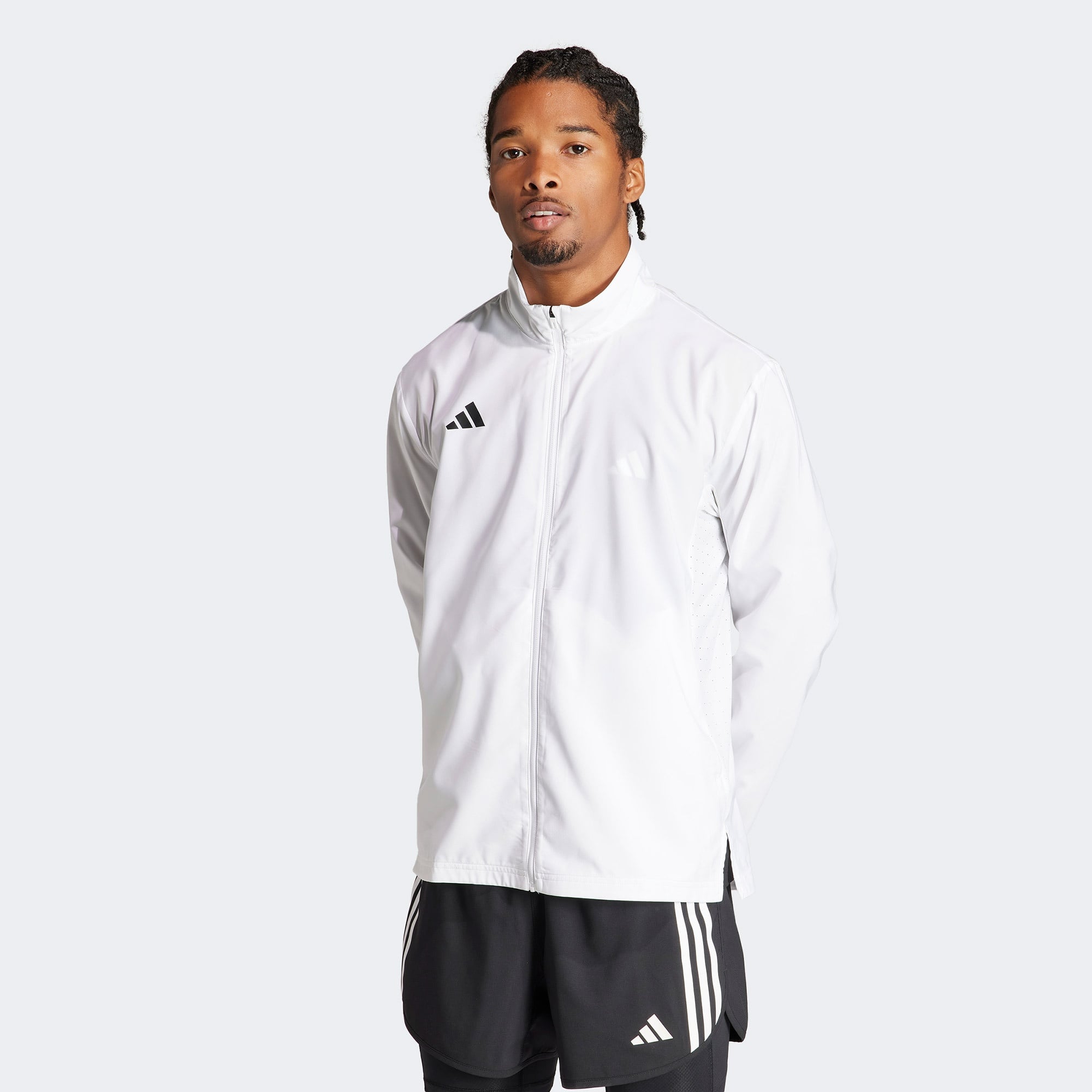 adidas Adizero Essentials Erkek Beyaz Koşu Rüzgarlık