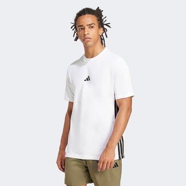  adidas Essentials 3 Stripes Single Erkek Beyaz T-Shirt