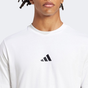  adidas Essentials 3 Stripes Single Erkek Beyaz T-Shirt