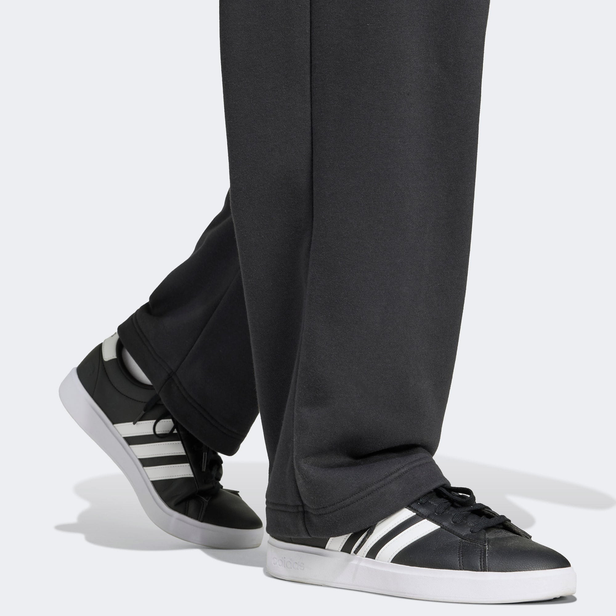 adidas Essentials Wide Leg 3 Bar Logo Erkek Siyah Eşofman Altı