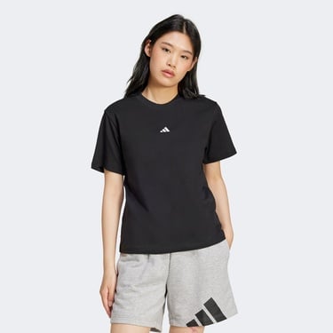  adidas Essentials Small Logo Cotton Kadın Siyah T-Shirt