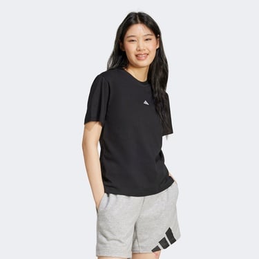  adidas Essentials Small Logo Cotton Kadın Siyah T-Shirt