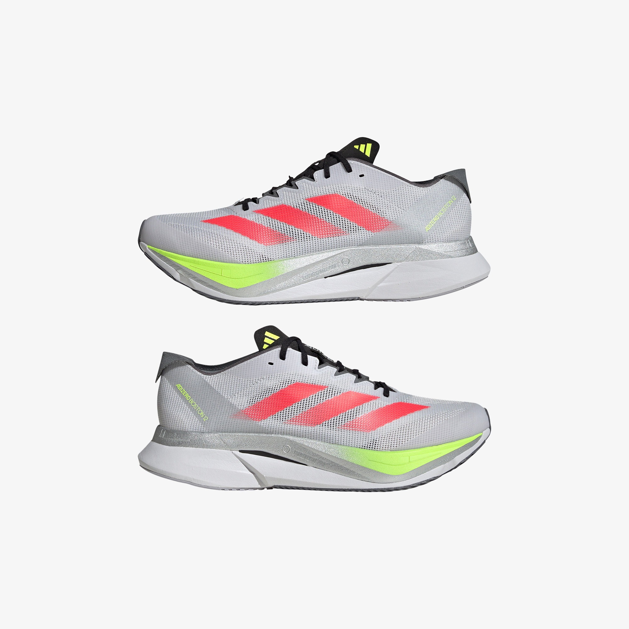 adidas Adizero Boston 12 Erkek Gri Koşu Ayakkabısı