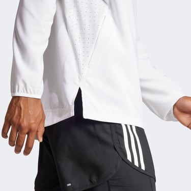  adidas Adizero Essentials Erkek Beyaz Koşu Rüzgarlık