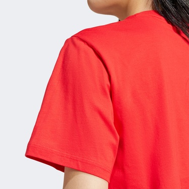 adidas Essentials Small Logo Cotton Kadın Kırmızı T-Shirt