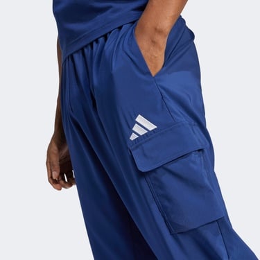  adidas Essentials Small Logo Cargo Erkek Mavi Eşofman Altı