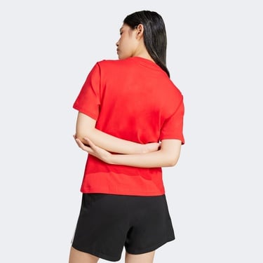  adidas Essentials Small Logo Cotton Kadın Kırmızı T-Shirt