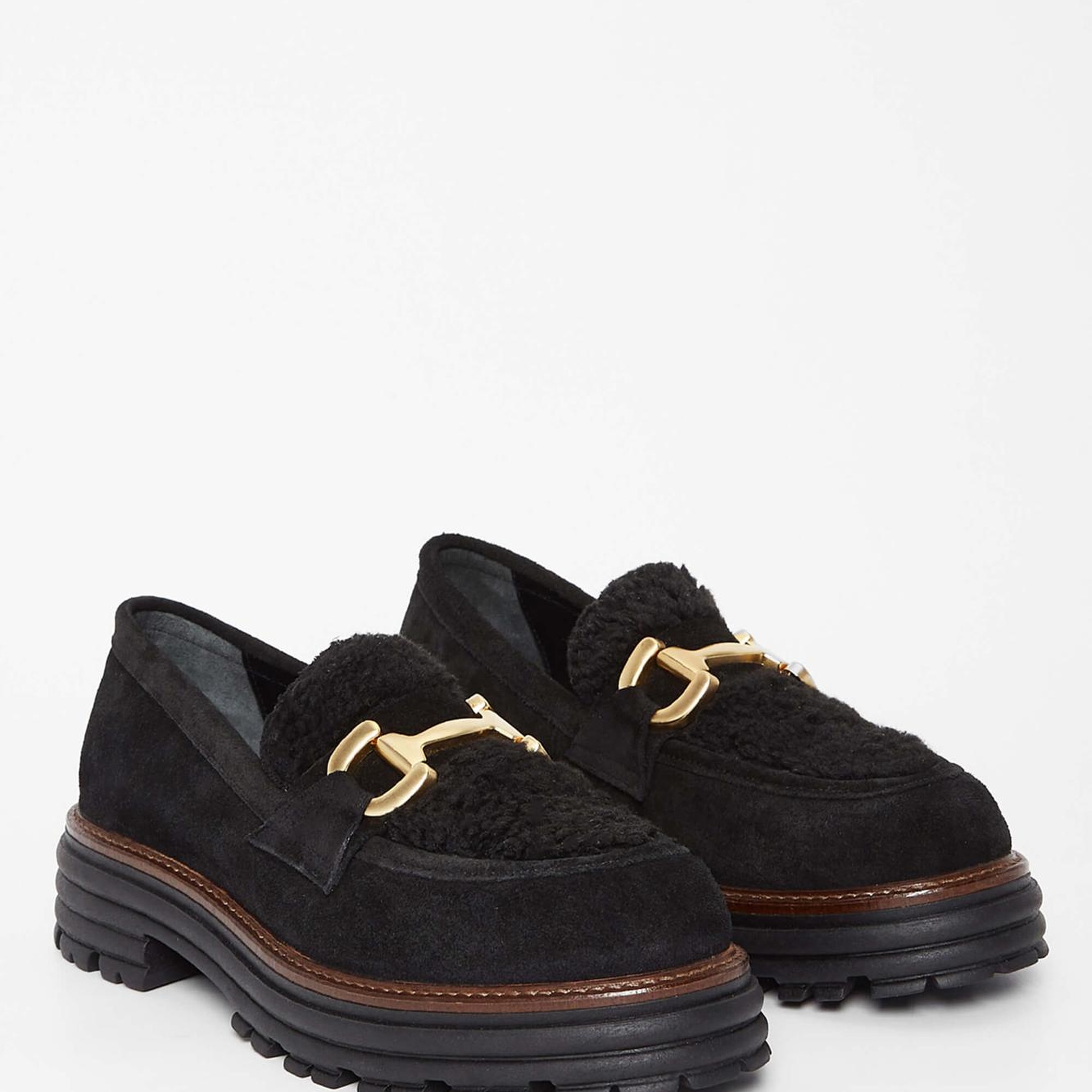 Tamer Tanca Kadın Hakiki Deri Siyah Süet Loafer Ayakkabı